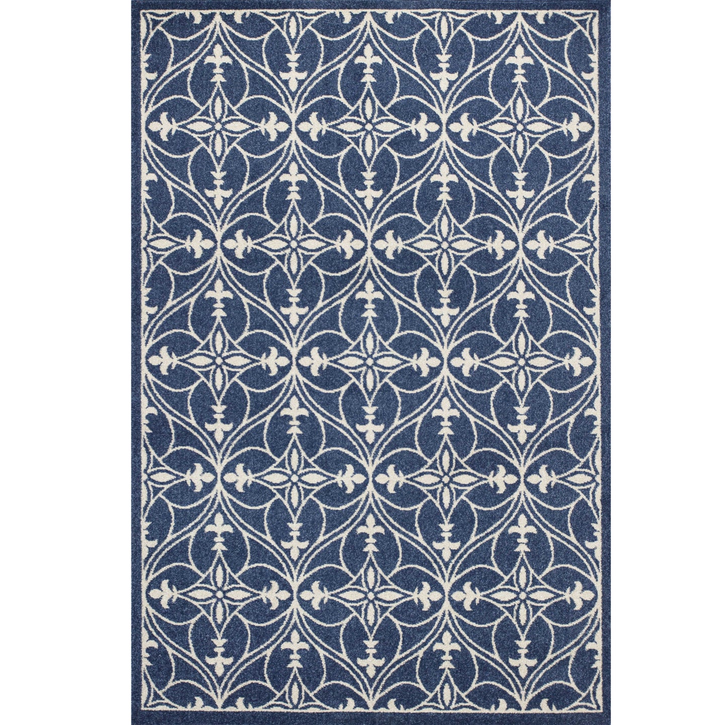 2' X 3' Blue and Ivory Area Rug