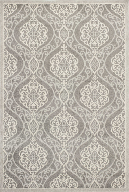 2' X 4' Silver Moroccan Indoor Outdoor Area Rug
