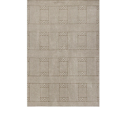 3' X 5' Beige And Ivory Geometric Indoor Outdoor Area Rug