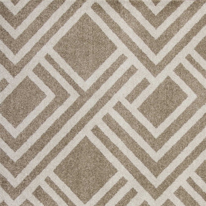 5' X 8' Beige Geometric Indoor Outdoor Area Rug