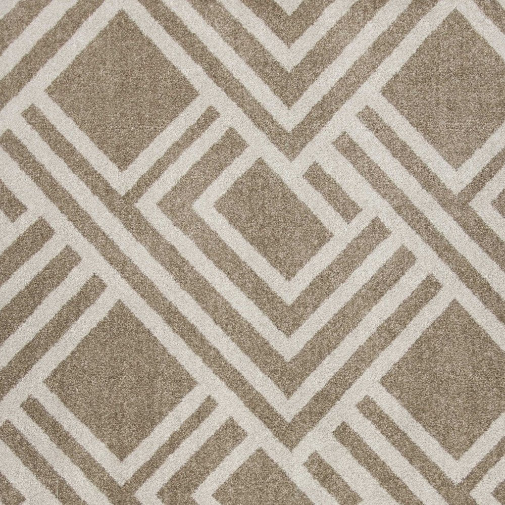 5' X 8' Beige Geometric Indoor Outdoor Area Rug