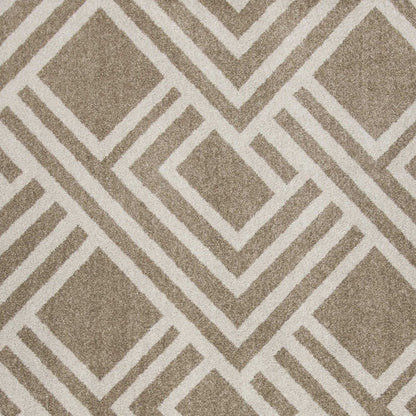 5' X 8' Beige Geometric Indoor Outdoor Area Rug