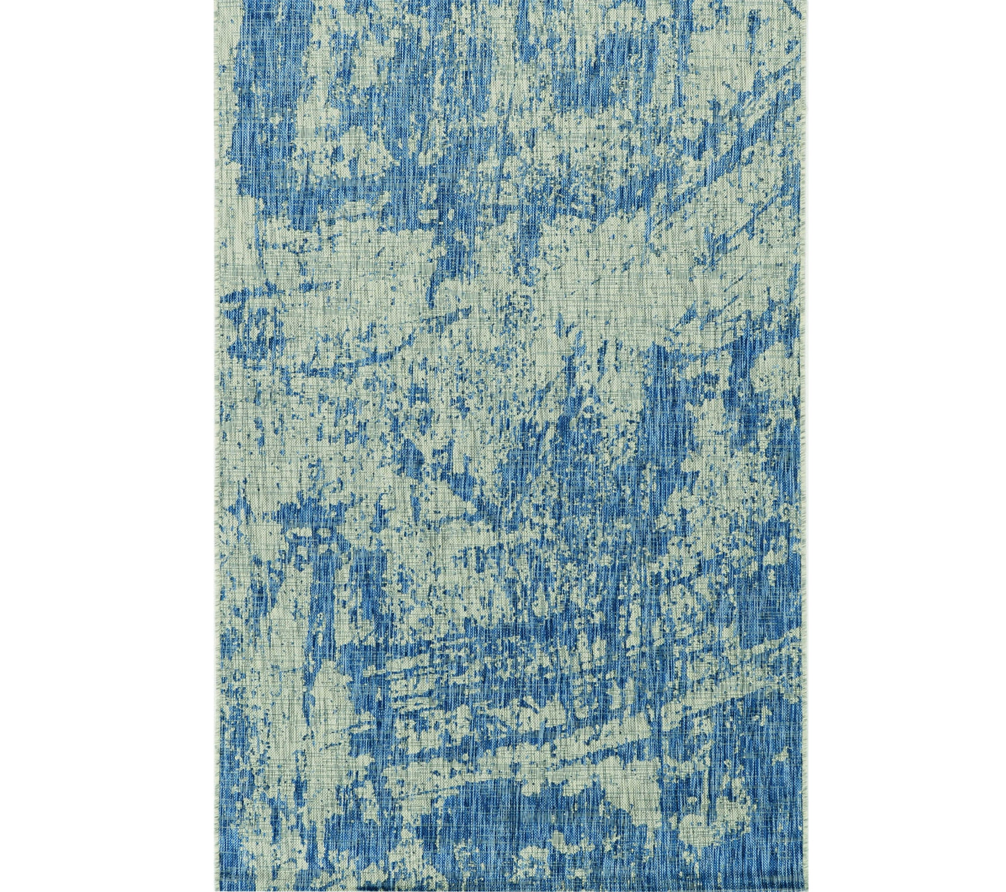 8' X 11' Grey Or  Denim Abstract Brushstrokes Uv Treated Indoor Area Rug