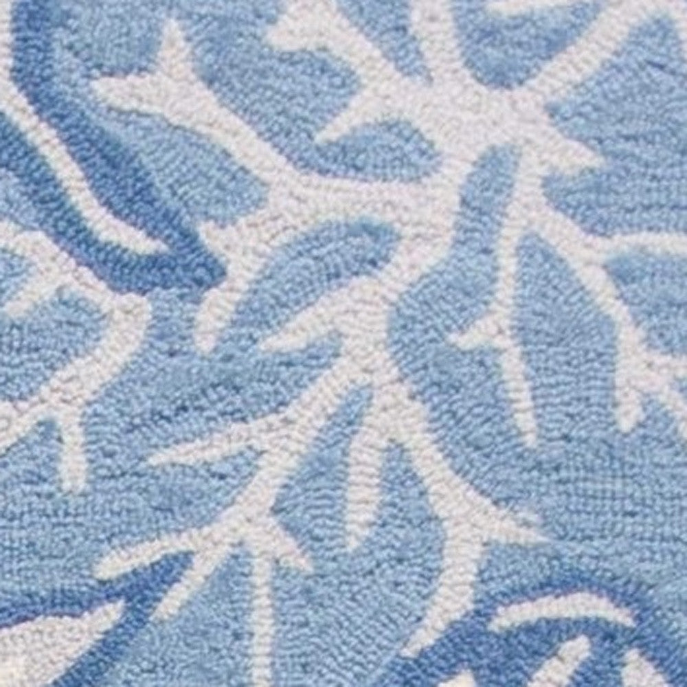 2' X 4' Light Blue Coral Hand Tufted Area Rug