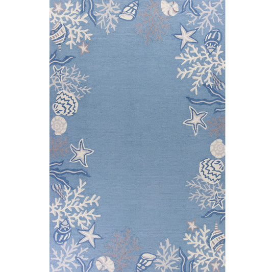 2' X 4' Light Blue Coral Hand Tufted Area Rug