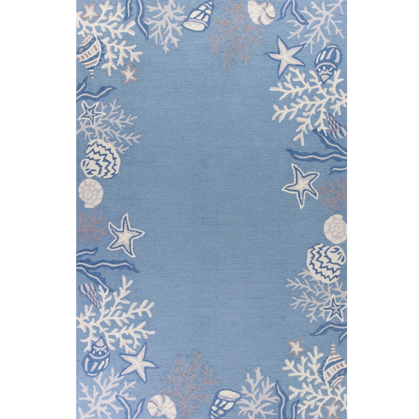 2' X 4' Light Blue Coral Hand Tufted Area Rug