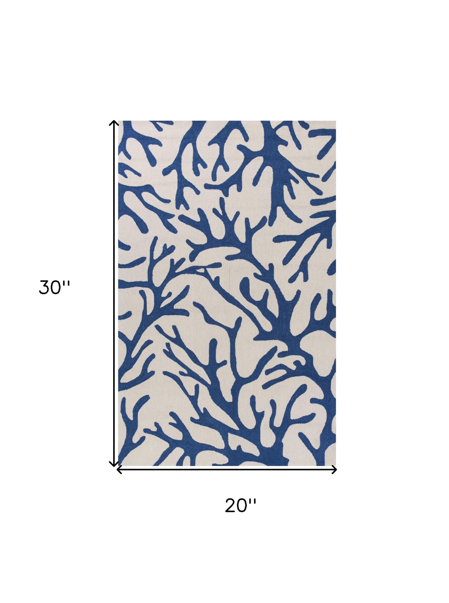 7' Round Ivory Or Blue Corals Indoor Area Rug