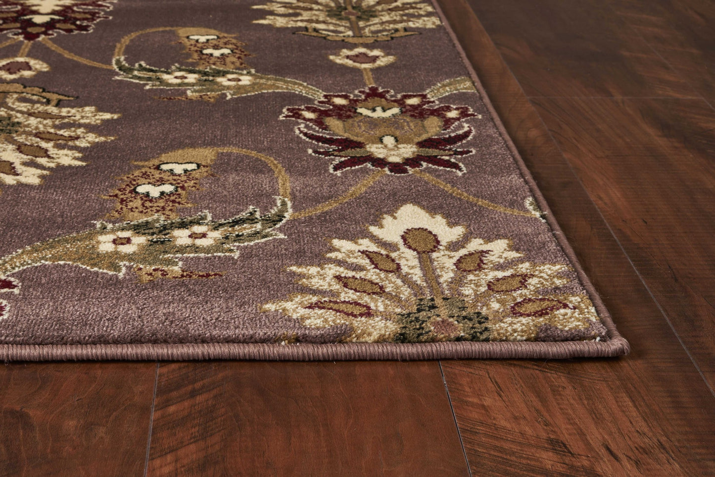 2'X3' Plum Machine Woven Floral Traditional Indoor Accent Rug