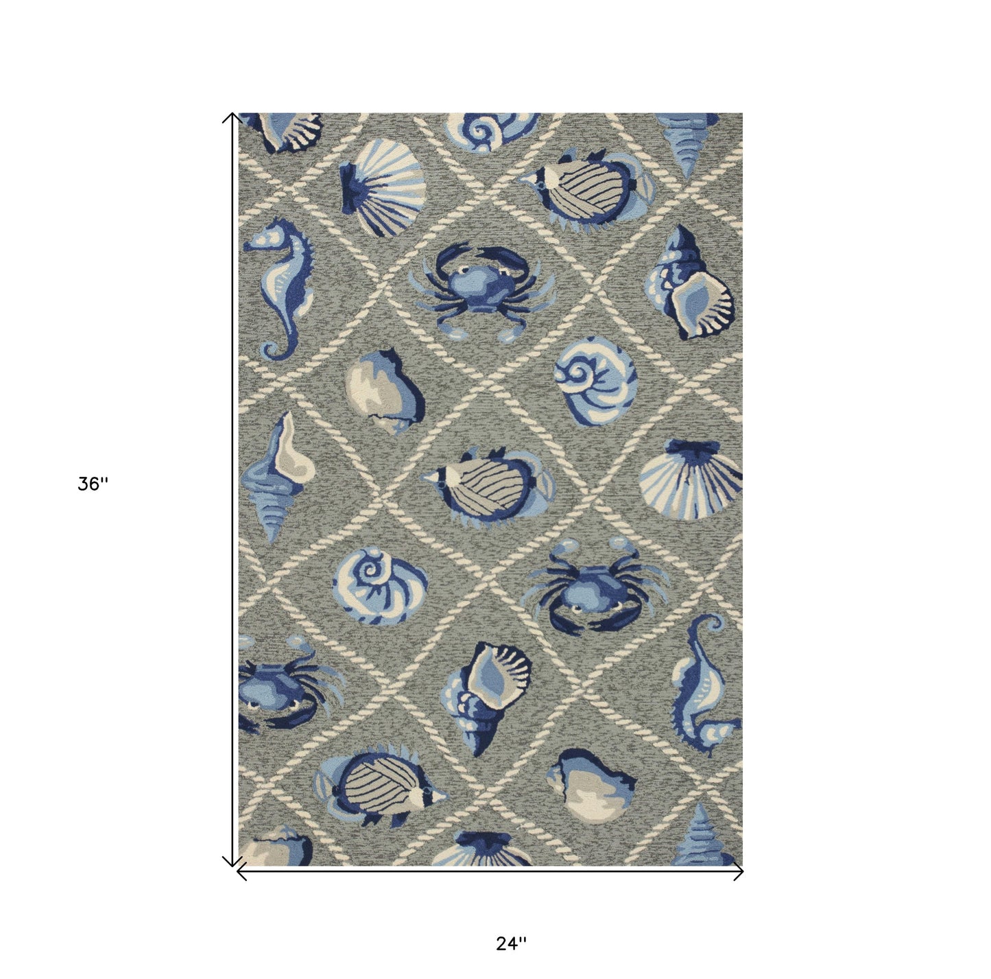 2' X 3' Gray Abstract Handmade Indoor Outdoor Area Rug