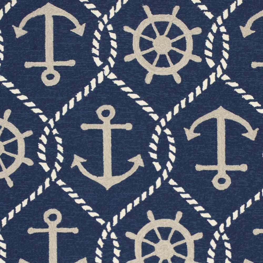 3' X 5' Navy Blue Hand Tufted Area Rug