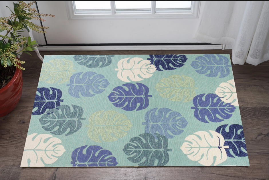 2' X 3' Turquoise Hand Tufted Area Rug