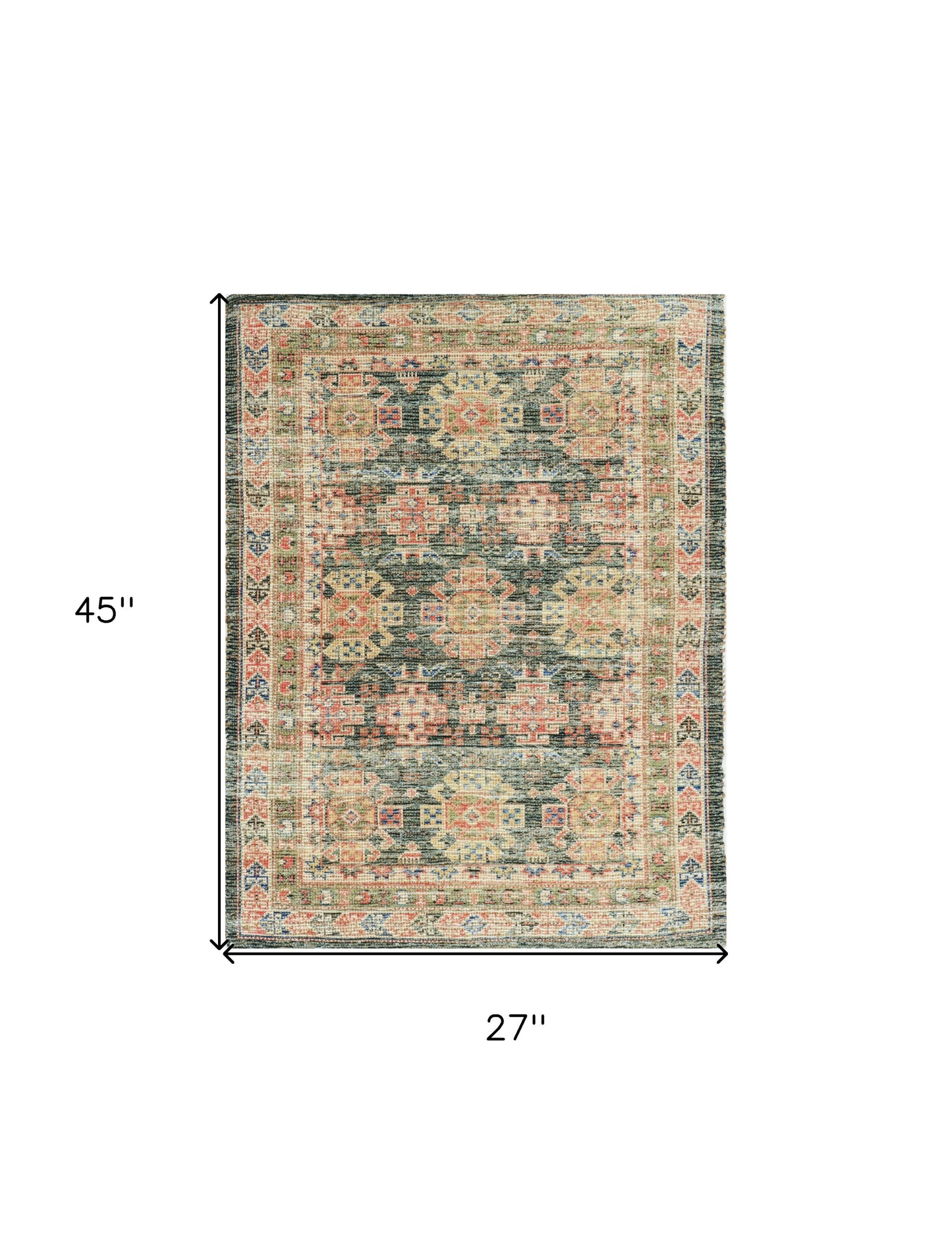 7' X 9'  Jute Charcoal Area Rug