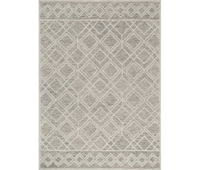 3' X 5' Sand Beige And Ivory Wool Geometric Hand Tufted Area Rug