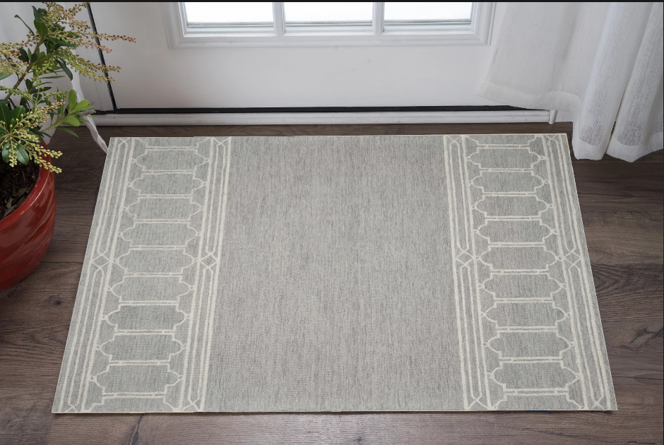 9' X 12' Grey Hand Tufted Geometric Indoor Area Rug
