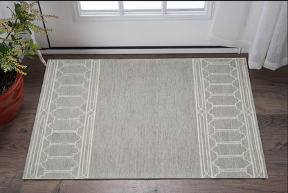 9' X 12' Grey Hand Tufted Geometric Indoor Area Rug