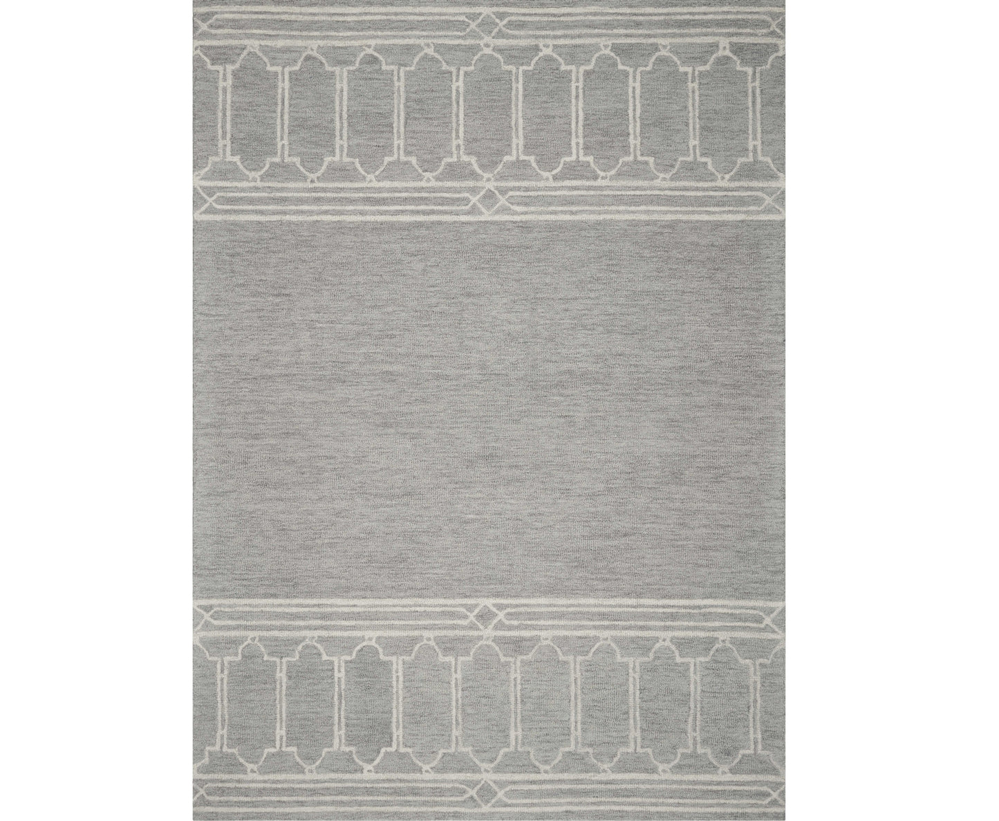 9' X 12' Grey Hand Tufted Geometric Indoor Area Rug