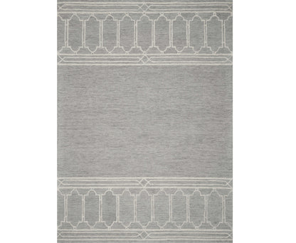 9' X 12' Grey Hand Tufted Geometric Indoor Area Rug