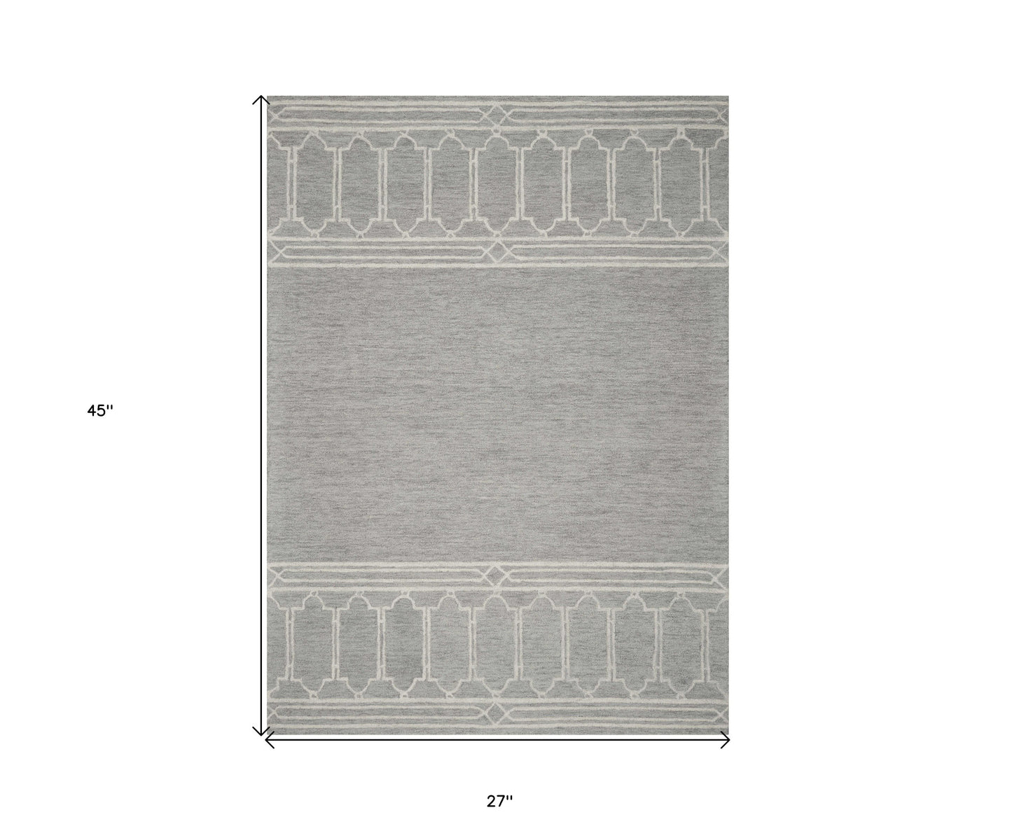 9' X 12' Grey Hand Tufted Geometric Indoor Area Rug