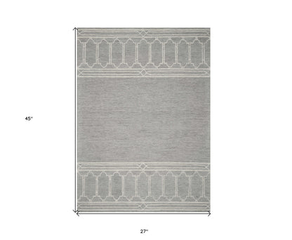9' X 12' Grey Hand Tufted Geometric Indoor Area Rug