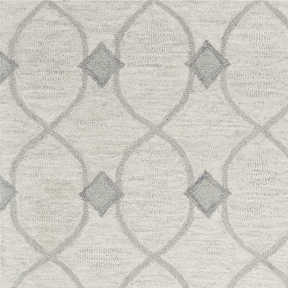 2' X 4' Ivory And Gray Wool Ogee Hand Tufted Area Rug