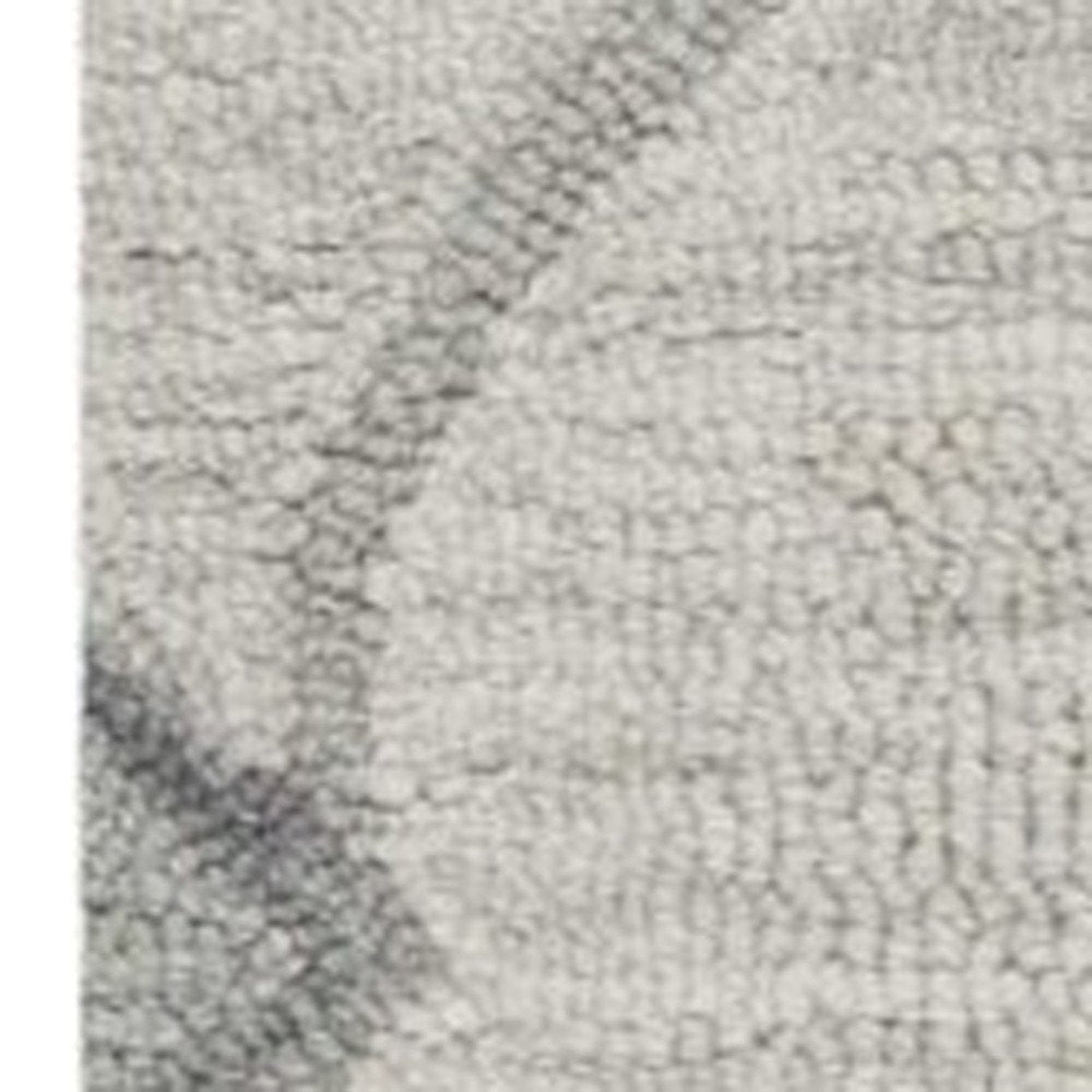 2' X 4' Ivory And Gray Wool Ogee Hand Tufted Area Rug