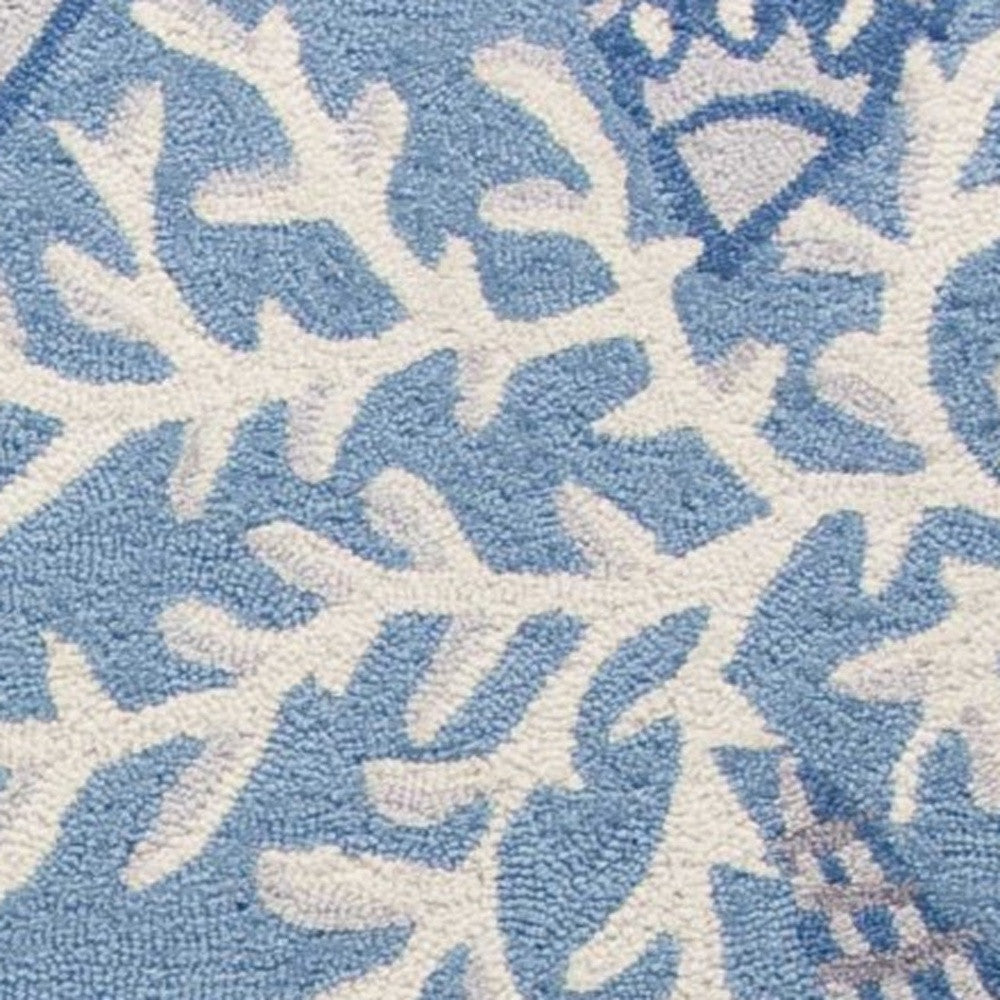 2' X 4' Light Blue Coral Hand Tufted Area Rug