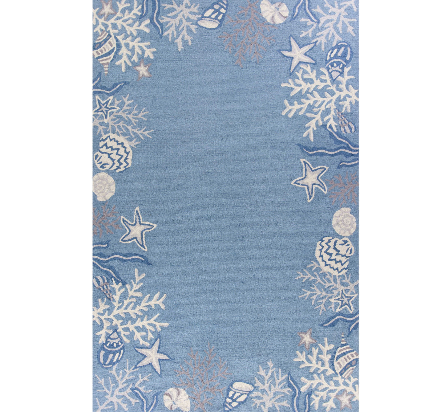 2' X 4' Light Blue Coral Hand Tufted Area Rug