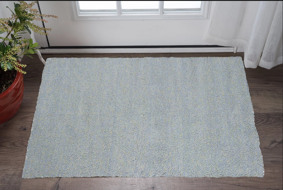 8' Blue Heather Indoor Shag Runner Rug