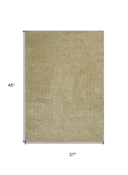 8' X 10' Yellow Heather Indoor Shag Rug