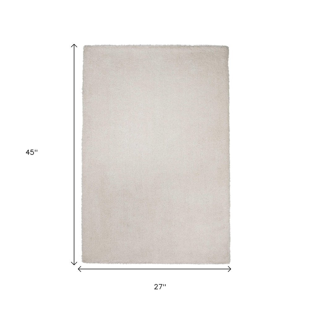 2' X 4' Ivory Hand Woven Area Rug