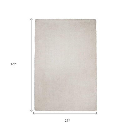 2' X 4' Ivory Hand Woven Area Rug