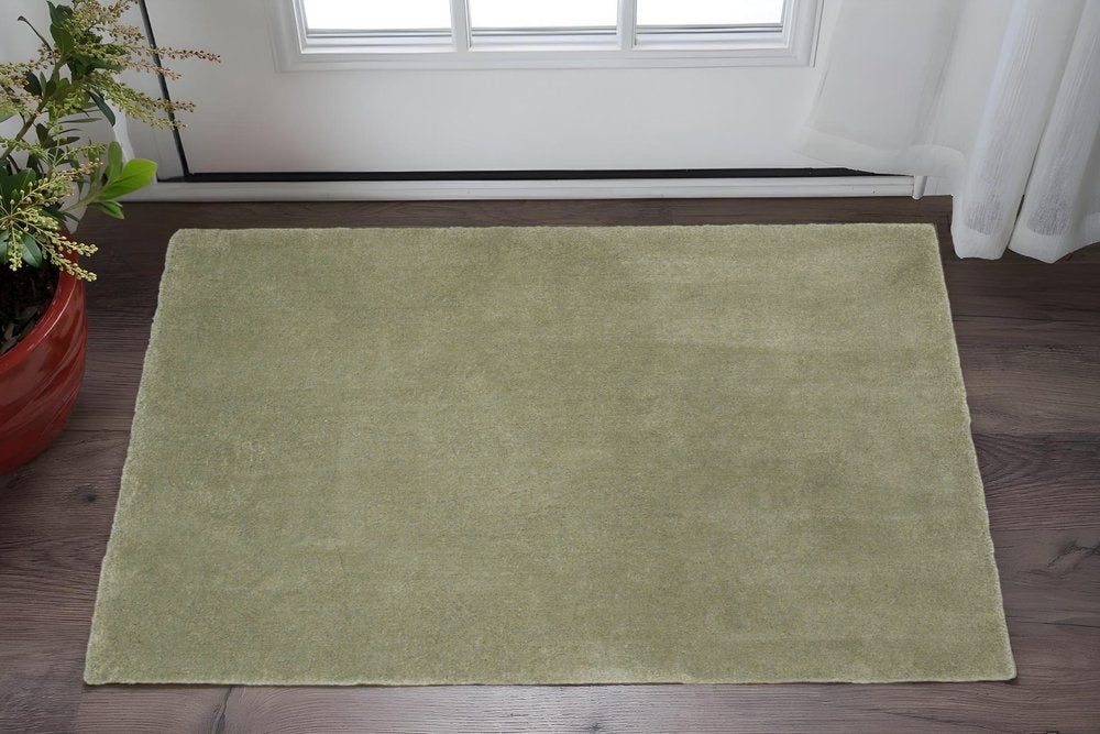 8' X 10' Sage Shag Hand Woven Area Rug