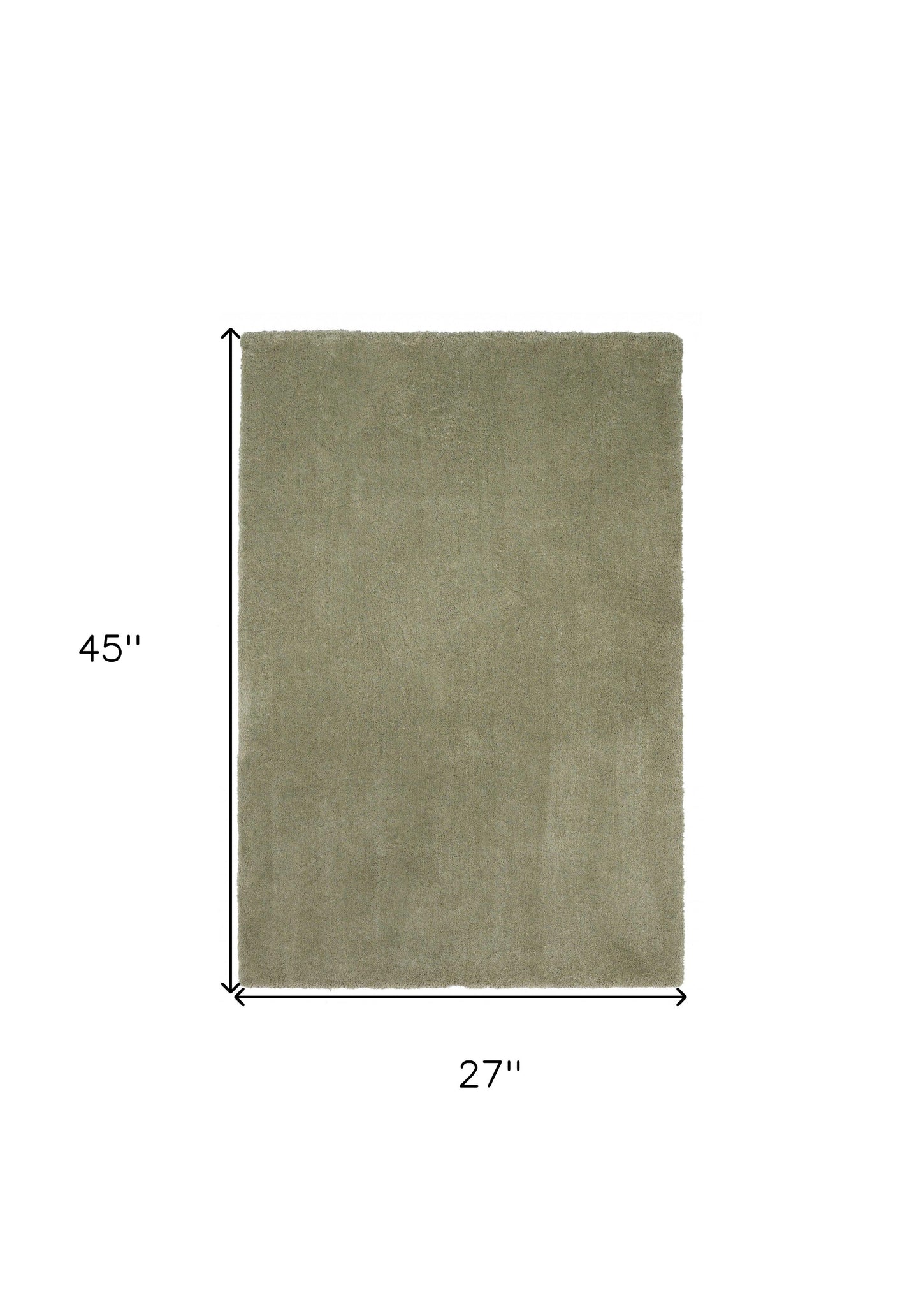 8' X 11'  Solid Color Sage Green Shag Area Rug