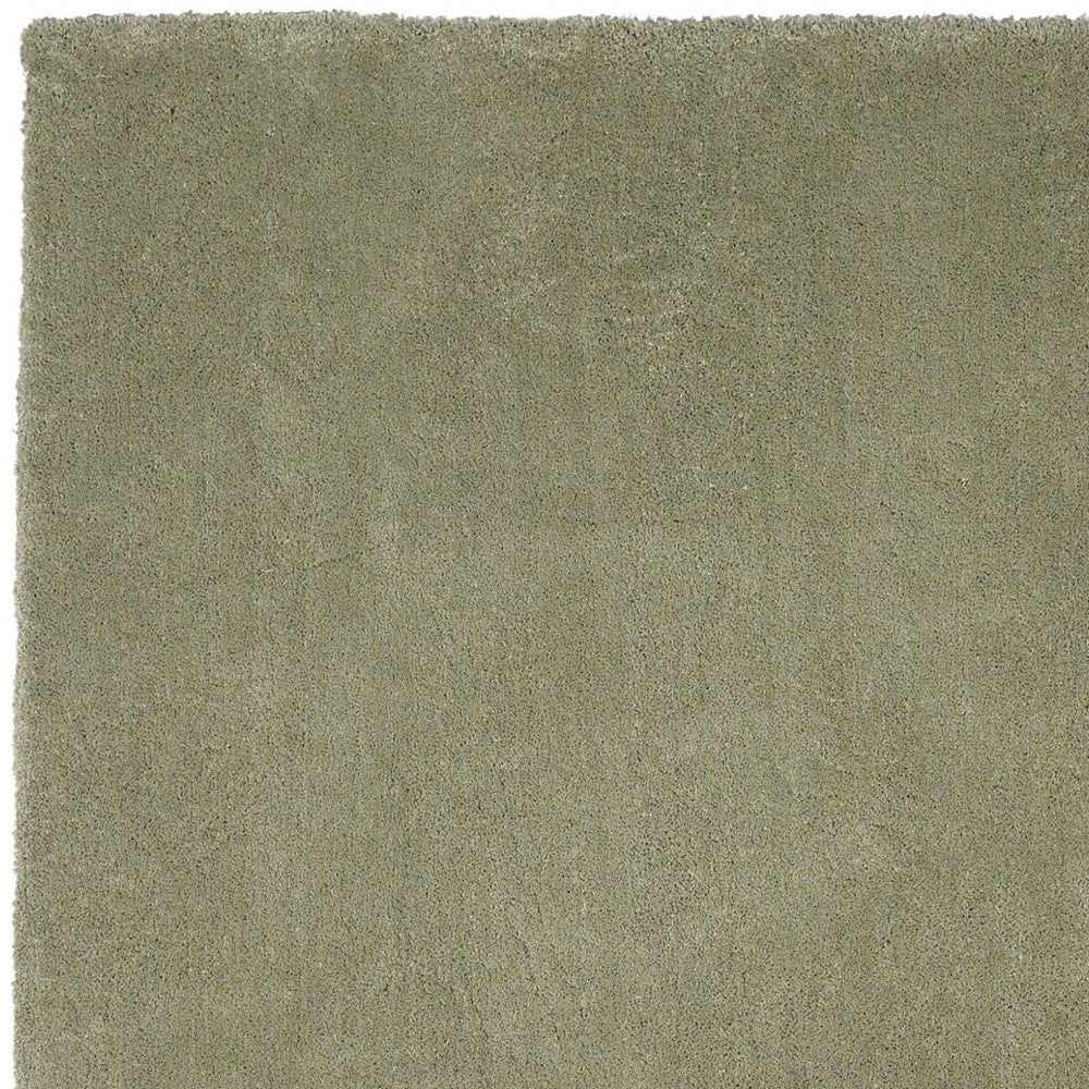 8' X 11'  Solid Color Sage Green Shag Area Rug