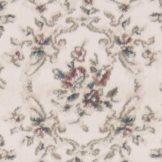 5' X 8' Ivory Bordered Floral Indoor Area Rug