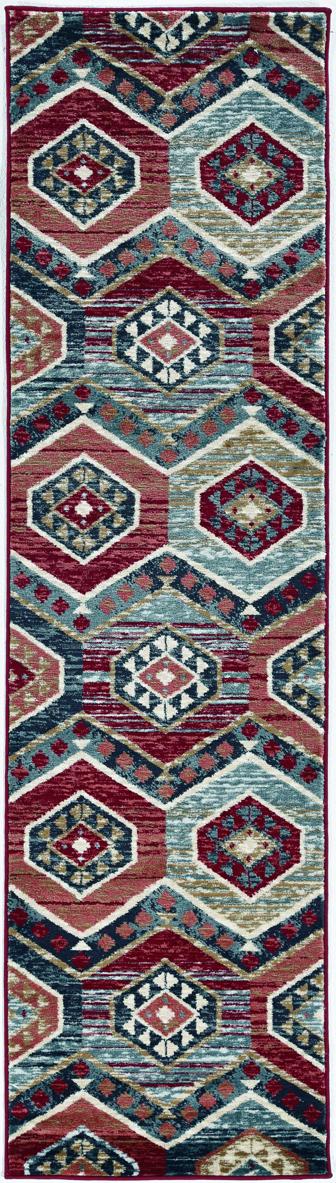 5' X 8' Red Aztec Diamond Area Rug