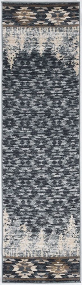 3' X 5' Slate Blue Southwestern Area Rug