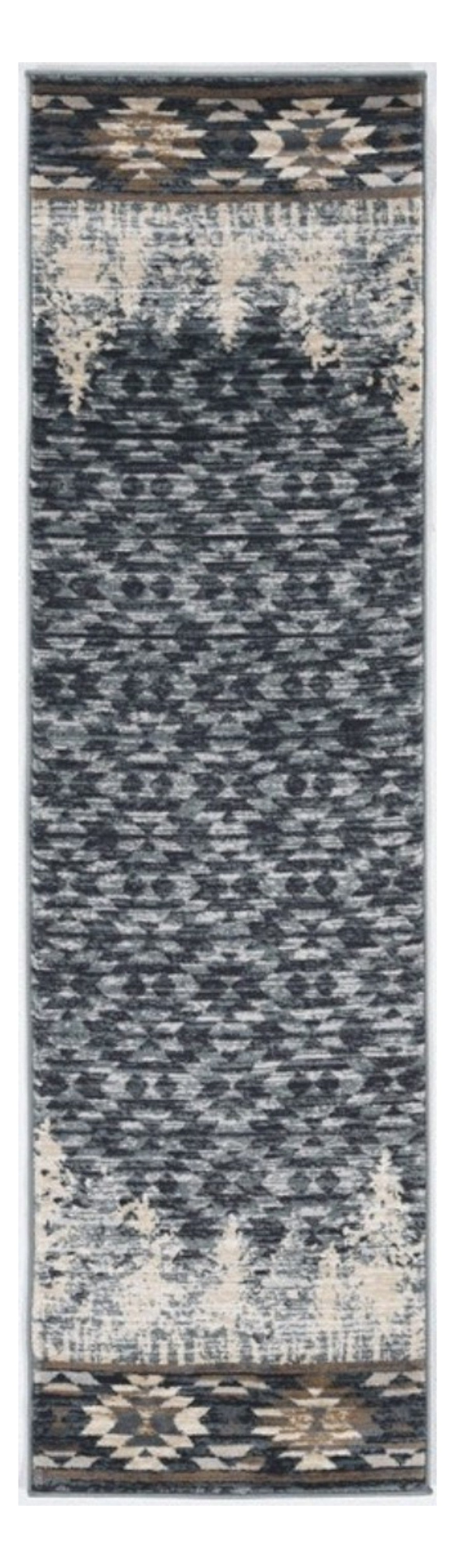 3' X 5' Slate Blue Southwestern Area Rug