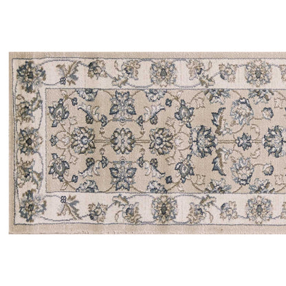 3' X 5' Beige and Ivory Floral Area Rug