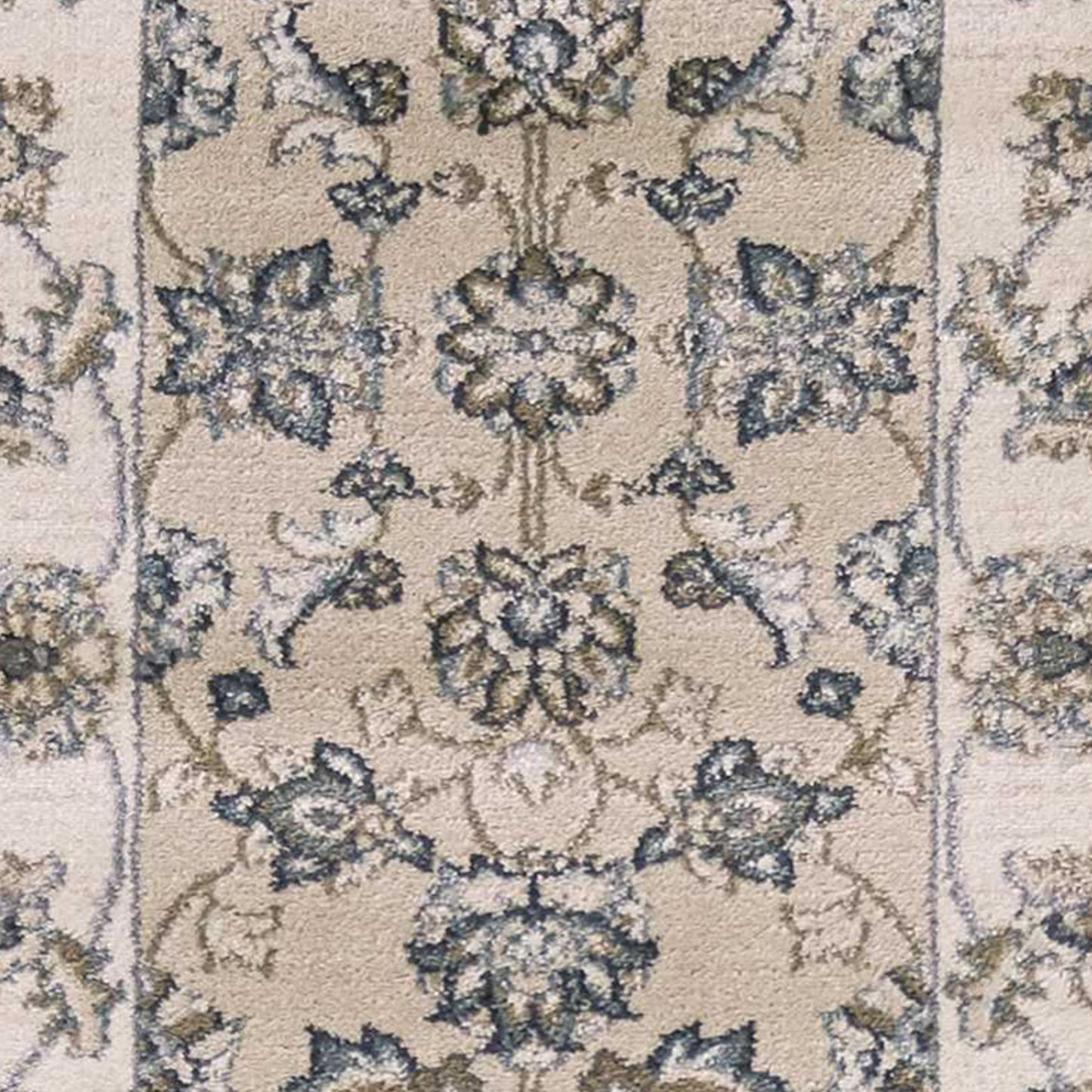 3' X 5' Beige and Ivory Floral Area Rug