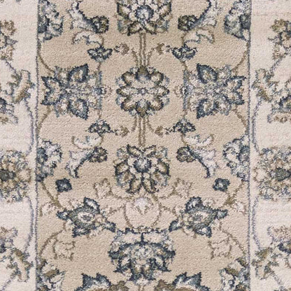 3' X 5' Beige and Ivory Floral Area Rug
