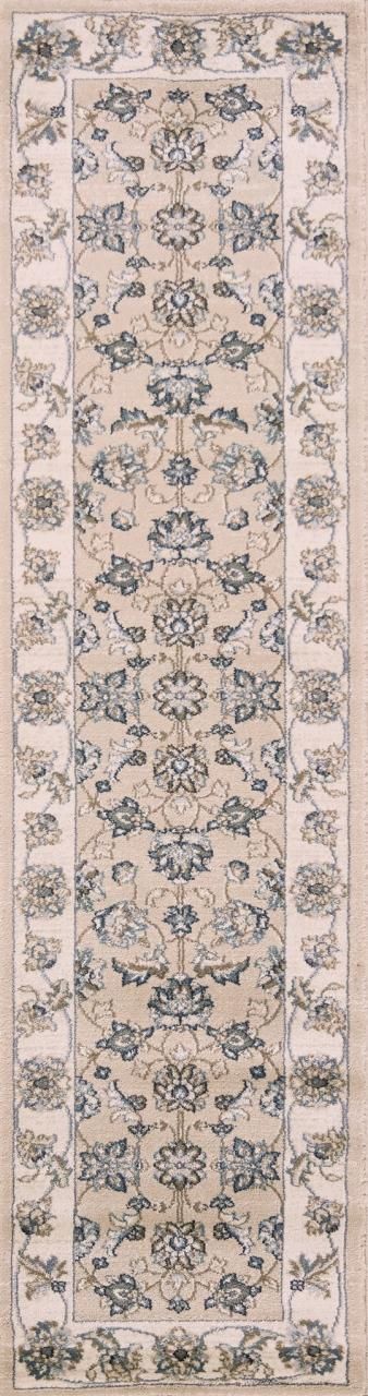 3' X 5' Beige and Ivory Floral Area Rug