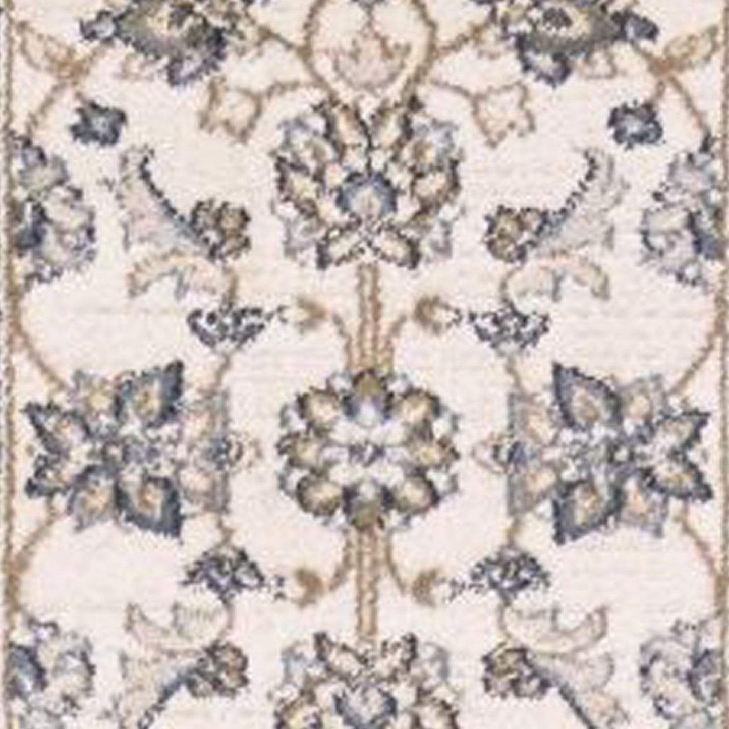 8'X10' Ivory Grey Floral Indoor Area Rug