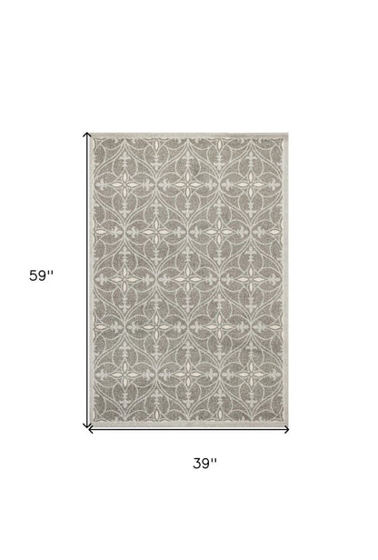 7' X 10' Gray Moroccan Indoor Outdoor Area Rug