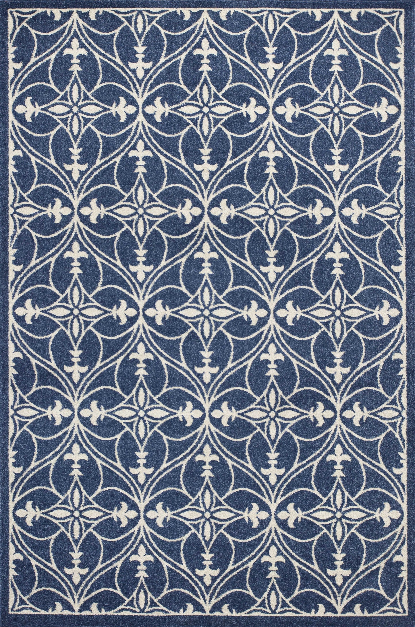 2' X 3' Blue and Ivory Area Rug