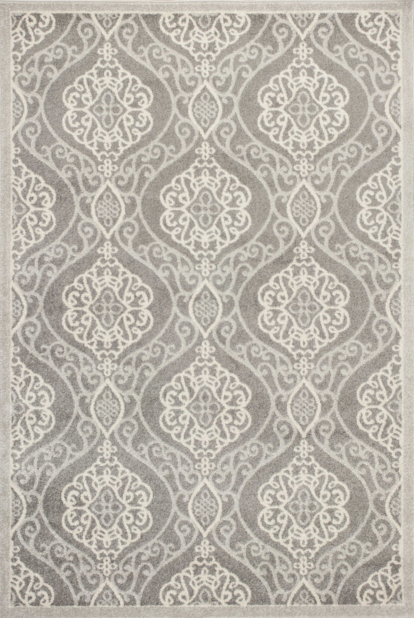 2' X 4' Silver Moroccan Indoor Outdoor Area Rug