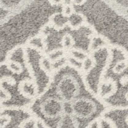 2' X 4' Silver Moroccan Indoor Outdoor Area Rug