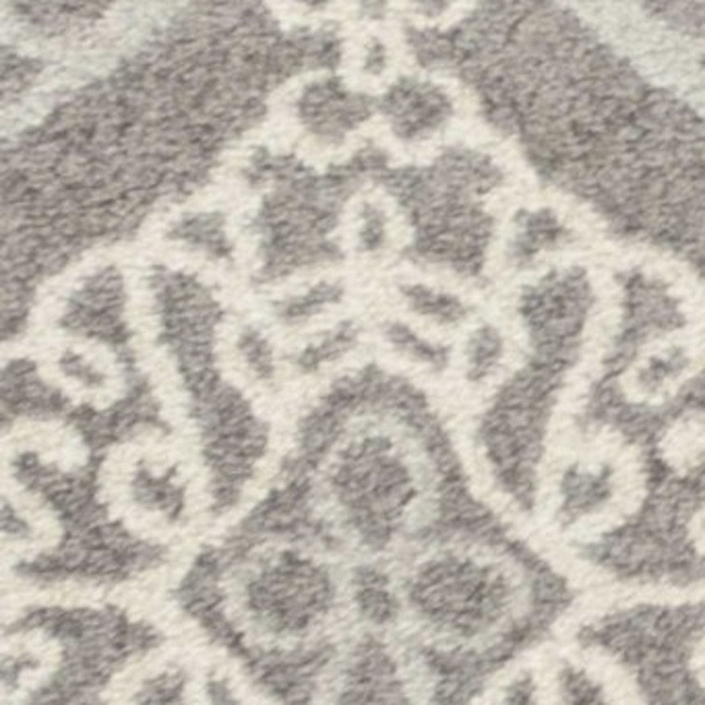 5' X 8' Silver Moroccan Indoor Outdoor Area Rug