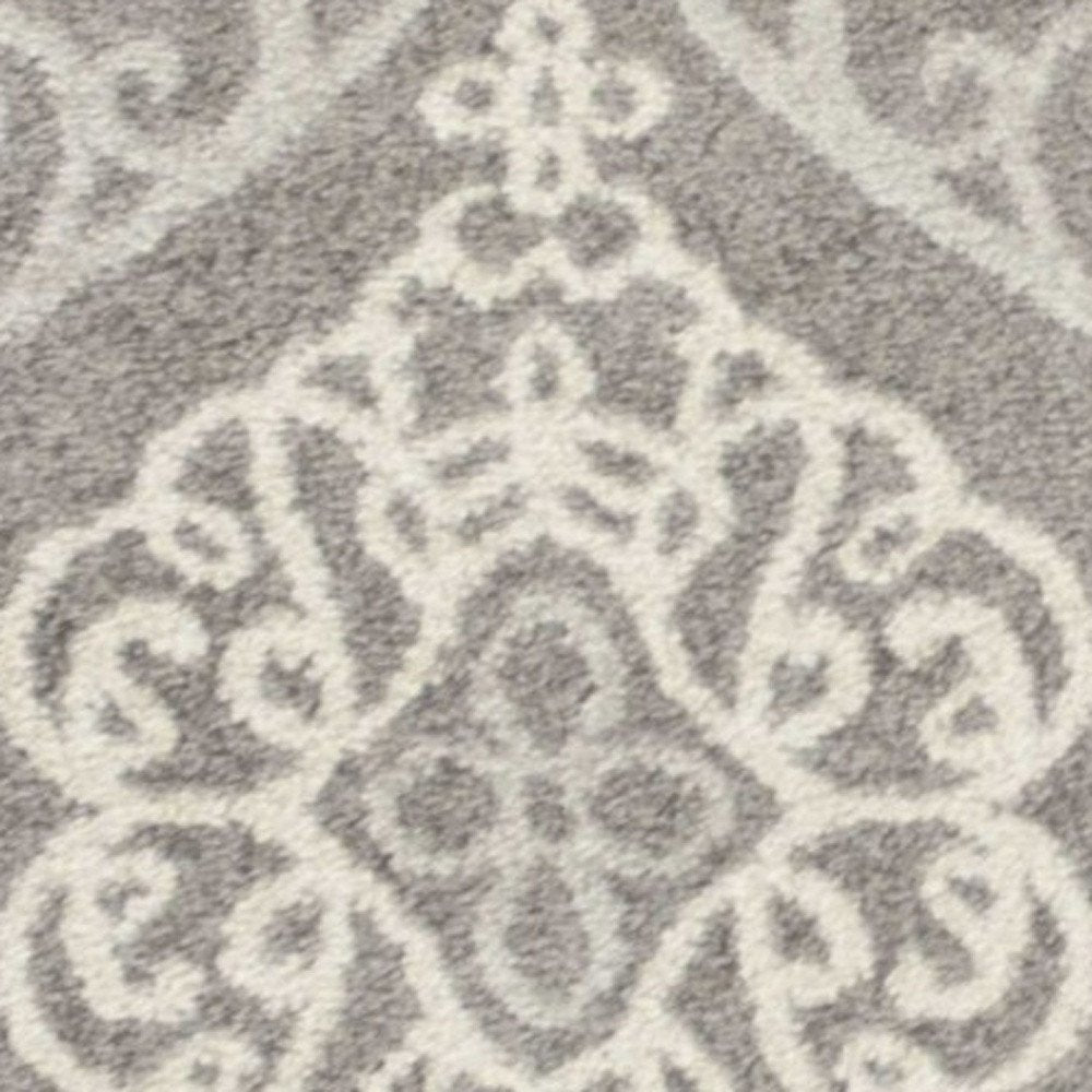 2' X 4' Silver Moroccan Indoor Outdoor Area Rug