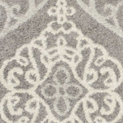 2' X 4' Silver Moroccan Indoor Outdoor Area Rug
